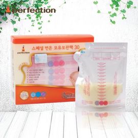 [PERFECTION] 2 Way Breast Milk Storage Bags, 250ml, 30pcs (Temperature indicator)_ Breast-Feeding, Milk Powder, BPA Free _ Made in KOREA